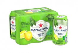 Газированный напиток «Сан Пеллегрино» (S. Pellegrino) лимон и мята 0,33 л х 6 шт