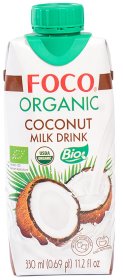 Кокосовый молочный напиток FOCO без сахара, tetra pak, 0.33 литра
