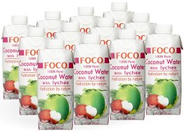 Кокосовая вода с соком личи FOCO, tetra pak, 0.33 литра