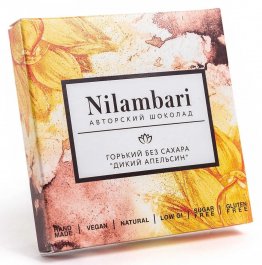 Шоколад Nilambari горький без сахара "Дикий апельсин" 65г