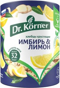 Хлебцы Dr.Körner кукурузно-рисовые с имбирем и лимоном, 90 гр
