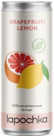 Лимонад LAPOCHKA "Грейпфрут и лимон", ж/б, 0,33 литра