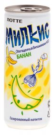 Напиток «Милкис» газированный Банан (Lotte Milkis), 0,25 литра