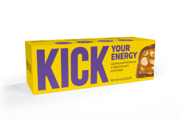 Батончик "KICK" арахисовый в карамельном шоколаде 45г
