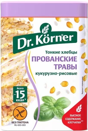 Хлебцы Dr.Krner кукурузно-рисовые с прованскими травами, 100 гр