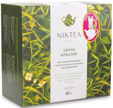 Чай зеленый NIKTEA "Сенча Классик", 20*4 г