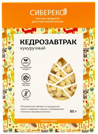 Кедрозавтрак кукурузный "Сибереко", 80 гр.